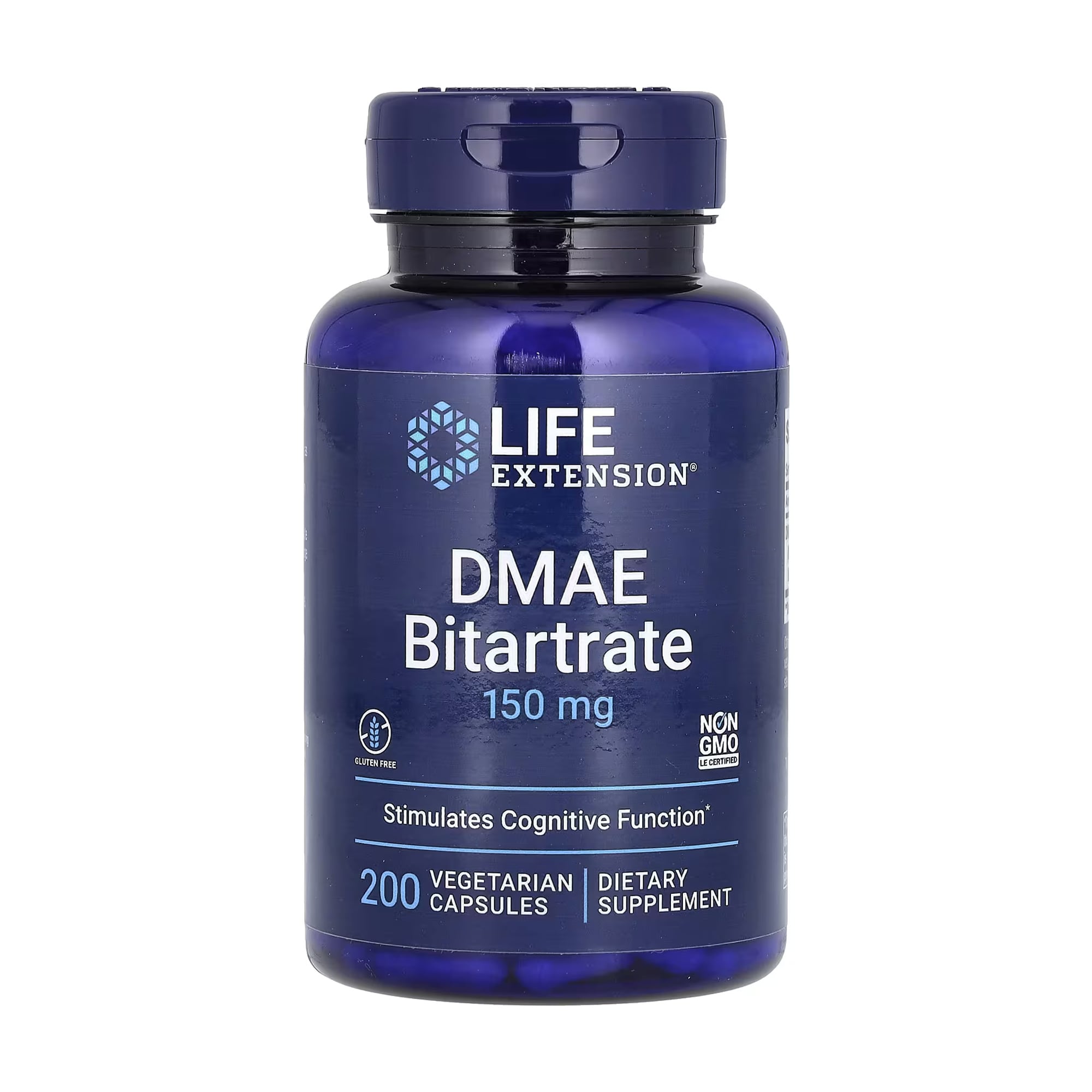 Диметиламіноетанол Life Extension DMAE Bitartrate, 150 мг, 200 вегетаріанських капсул